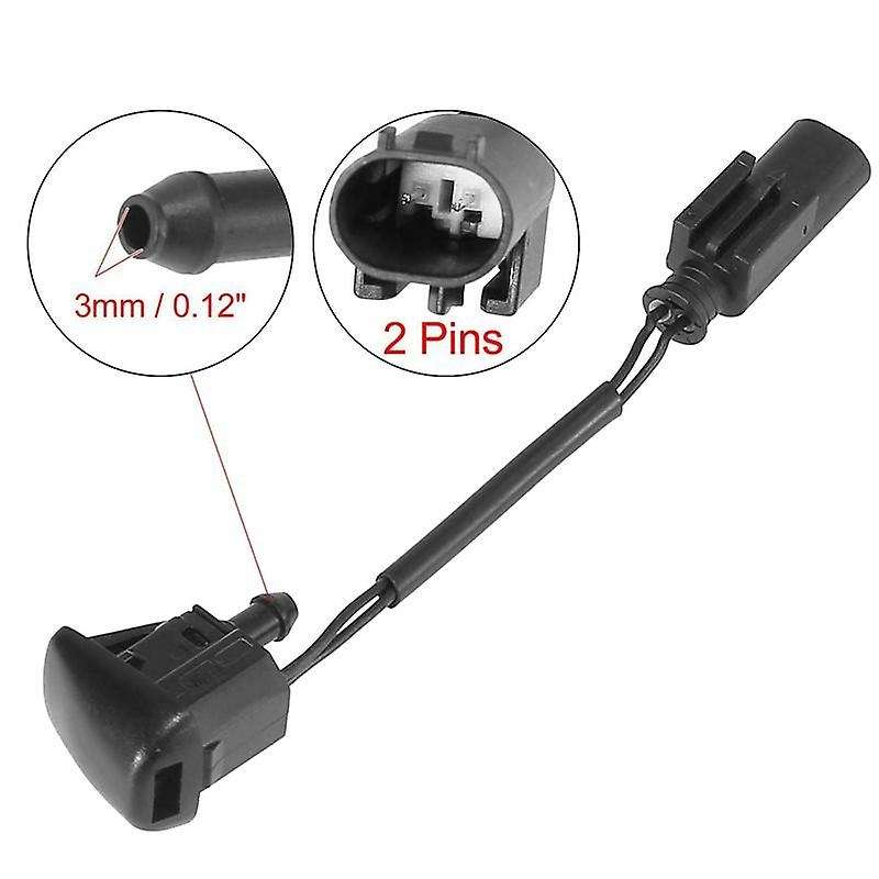 1pair New Windshield Heated Washer Sprayer Nozzle Jet