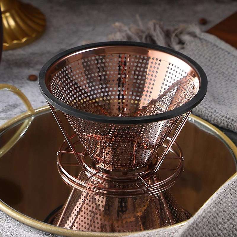 Pour Over Coffee Dripper,stainless Steel Paperless Cone Coffee Filter