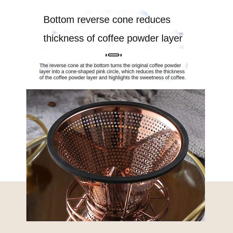 Pour Over Coffee Dripper,stainless Steel Paperless Cone Coffee Filter