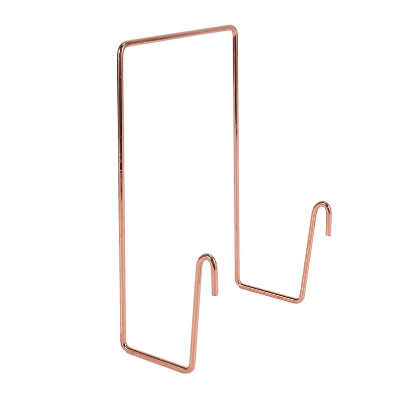 3 Pcs Rose Gold Grid Basket with Hooks Bookshelf Display Shelf