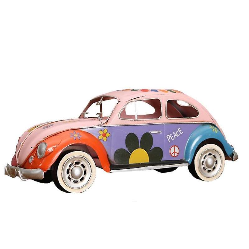Retro Beetle Car Tissue Paper Box Wrought Iron Tissue Box-pink