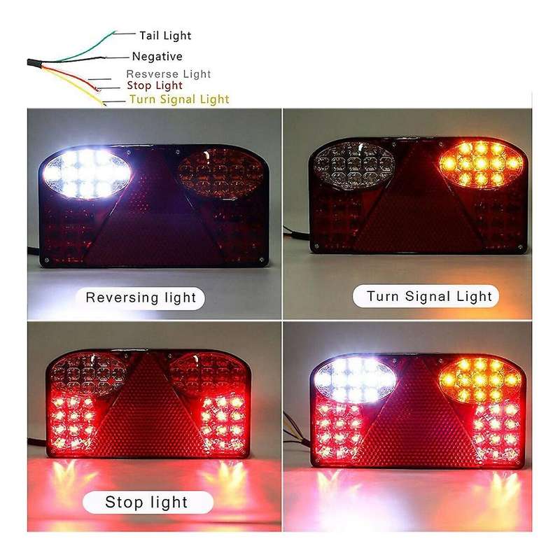 2pcs 12v Led Car Trailer Truck Taillight Stop Brake for Van Lorry