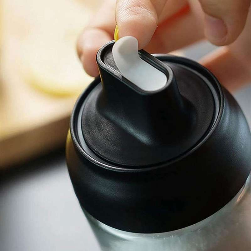 6 Pcs Glass Seasoning Tank, with Spoon Moisture-proof Cruet Household