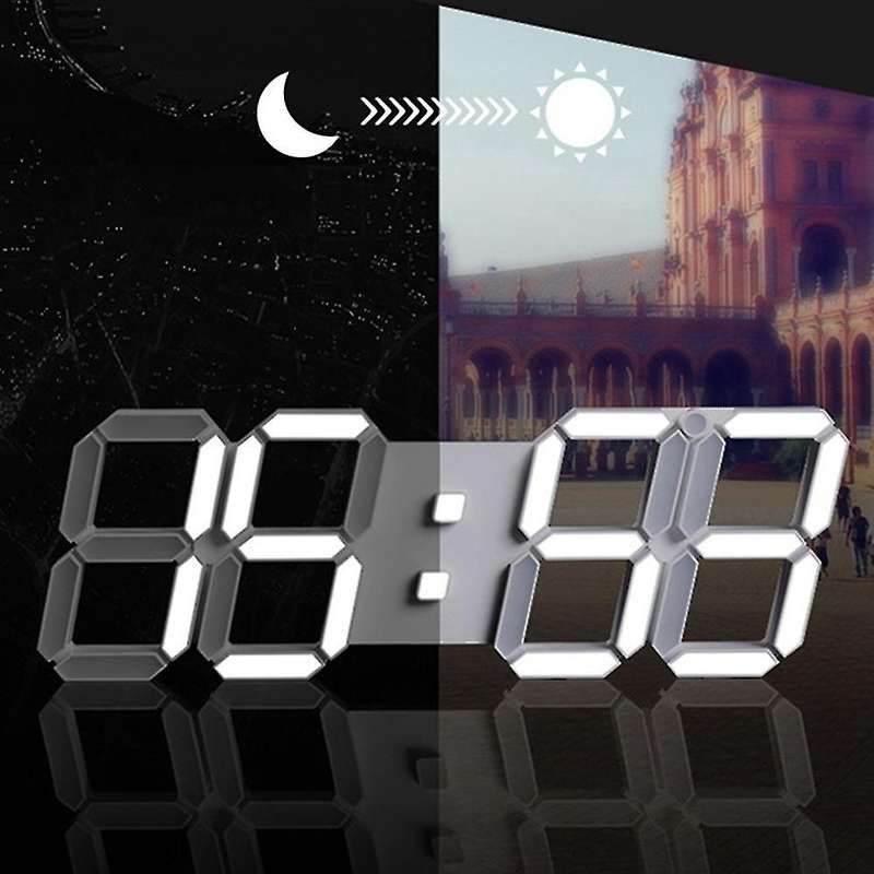 Led Digital Alarm Clock Wall Clock for Office Bedroom Living Room B