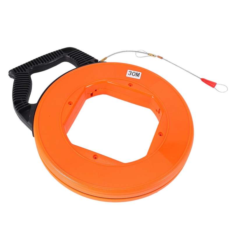 30 Meter Fiberglass Fish Tape Fishing Tool Reel Puller Pulling Cable