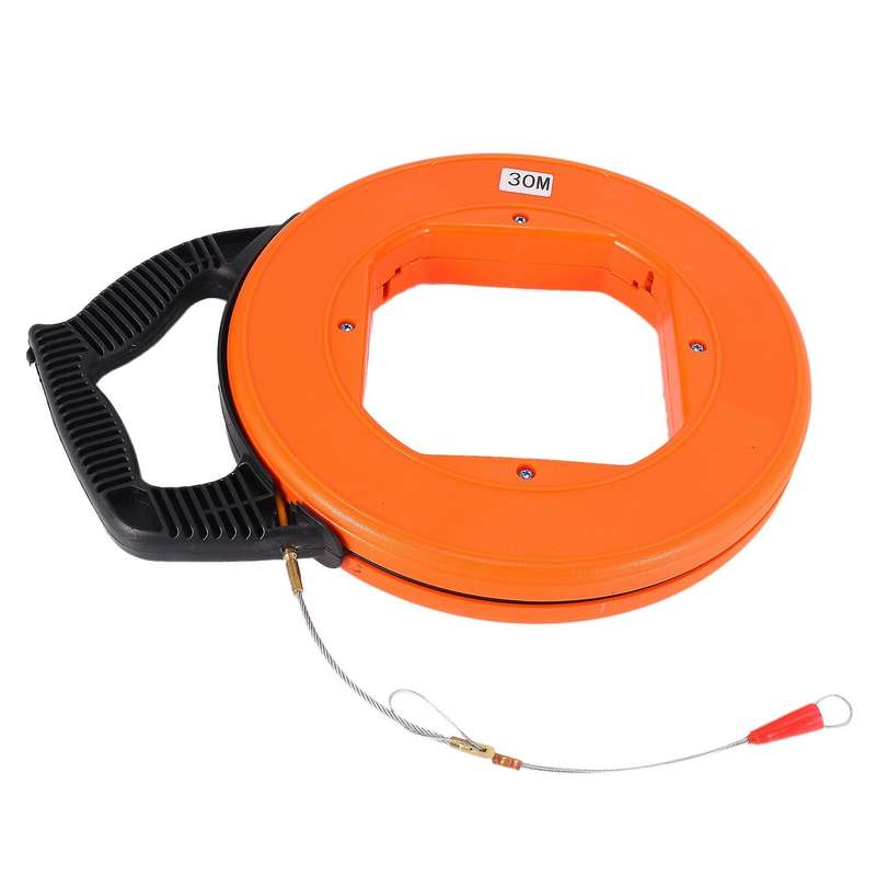 30 Meter Fiberglass Fish Tape Fishing Tool Reel Puller Pulling Cable
