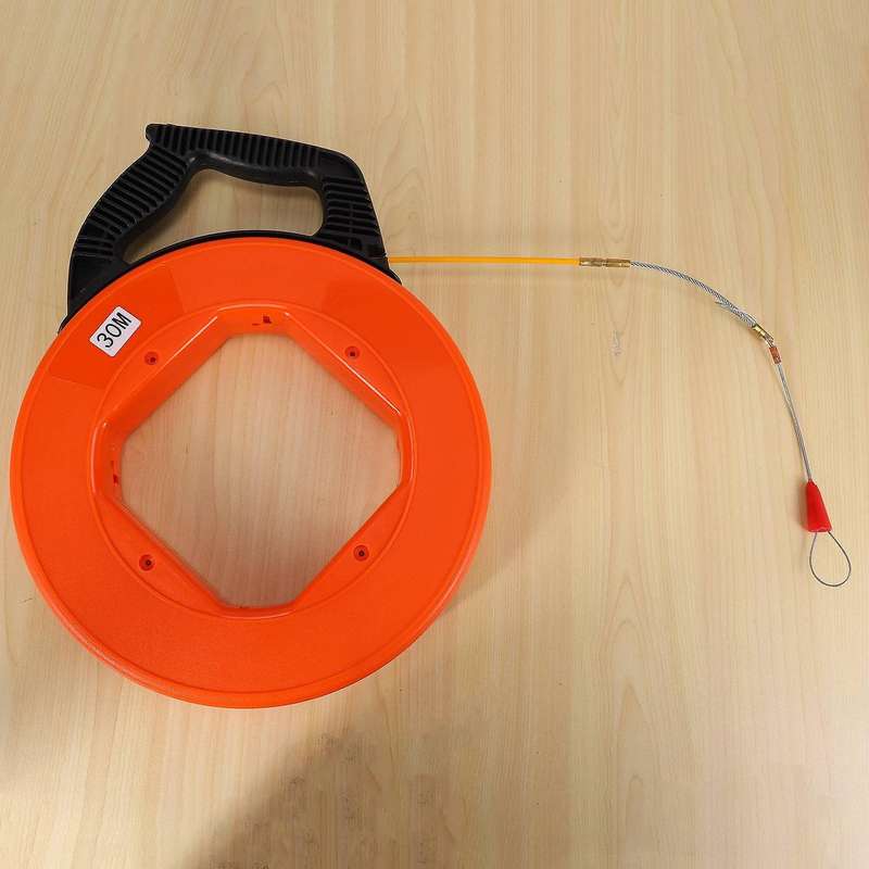 30 Meter Fiberglass Fish Tape Fishing Tool Reel Puller Pulling Cable