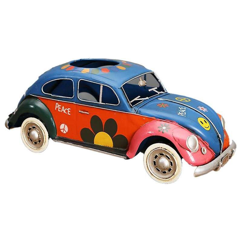 Retro Beetle Car Tissue Paper Box Wrought Iron Tissue Box-dark Blue