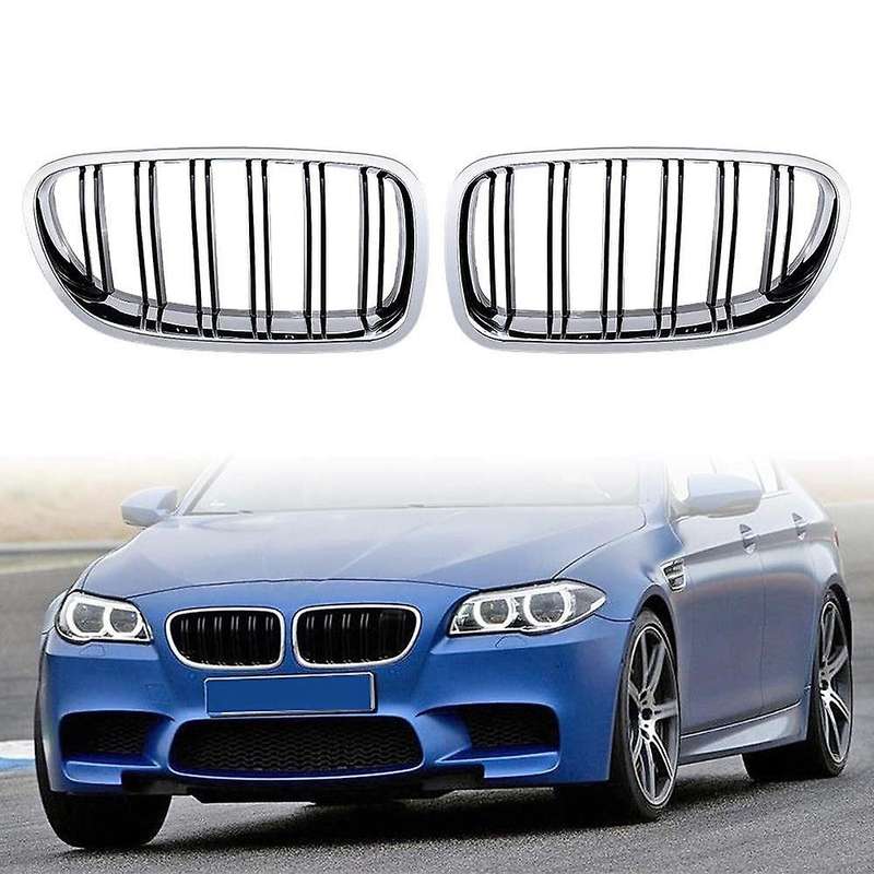 Black Dual Slats Front Kidney Grill For-f10/ F11 M5 535i 550i 2010-17