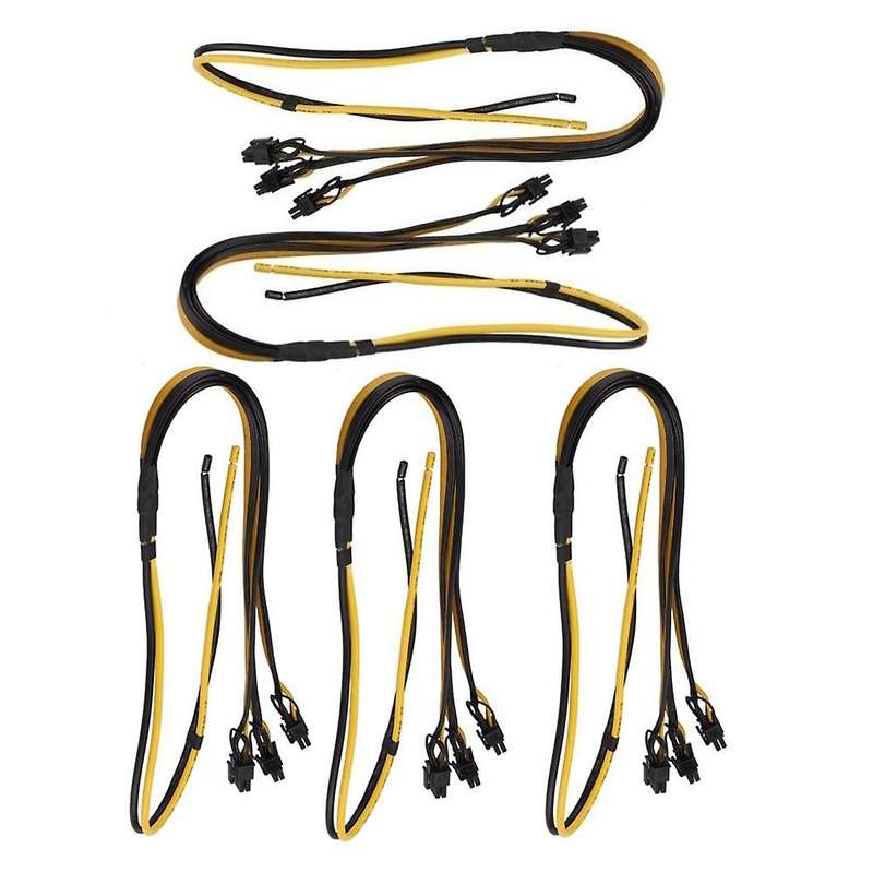 5pcs 90cm 2 to 3x 6pin+2pin Adapter Power Cable for Antminer Mining