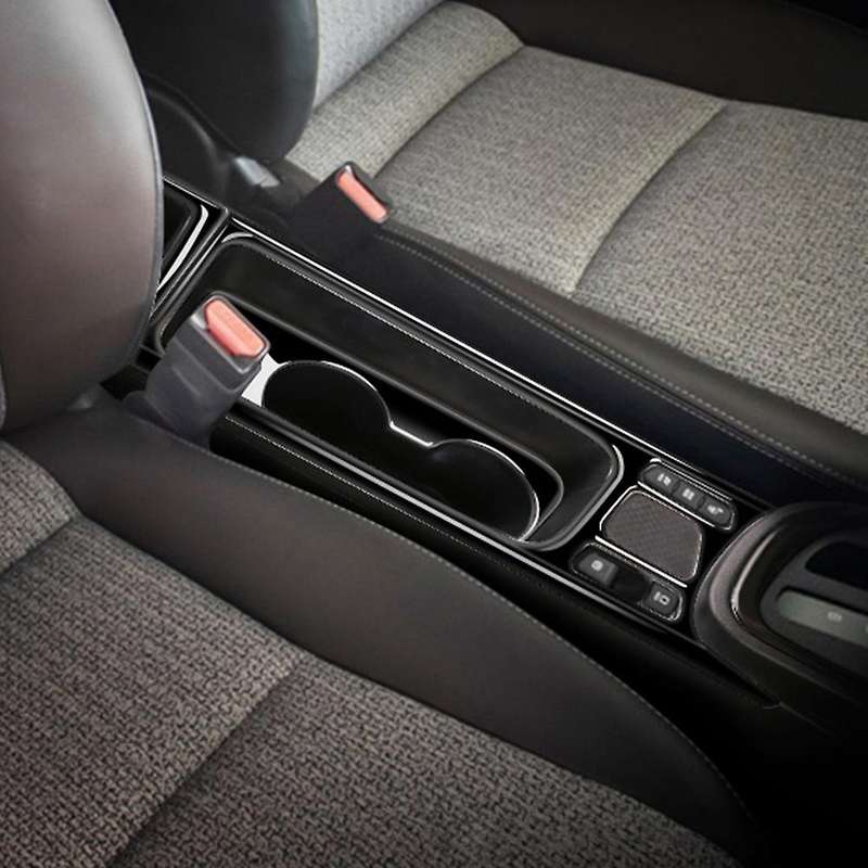 3pcs Glossyy Black Center Console Water Cup Holder Decoration