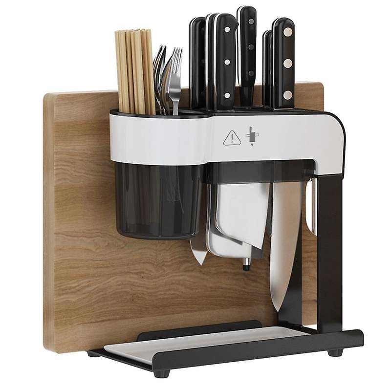 Stainless Steel Kitchen Shelf Countertop Knife Board Rack B