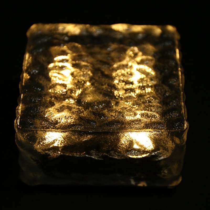 Glass Brick Paver Garden Light(2 Unit ), 4 Led, Warm White