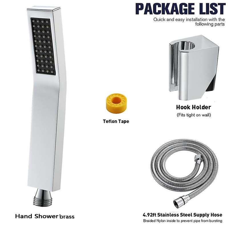 Hand Shower Set Wall Mounted Hand Held Brass Shower Head Abs, A
