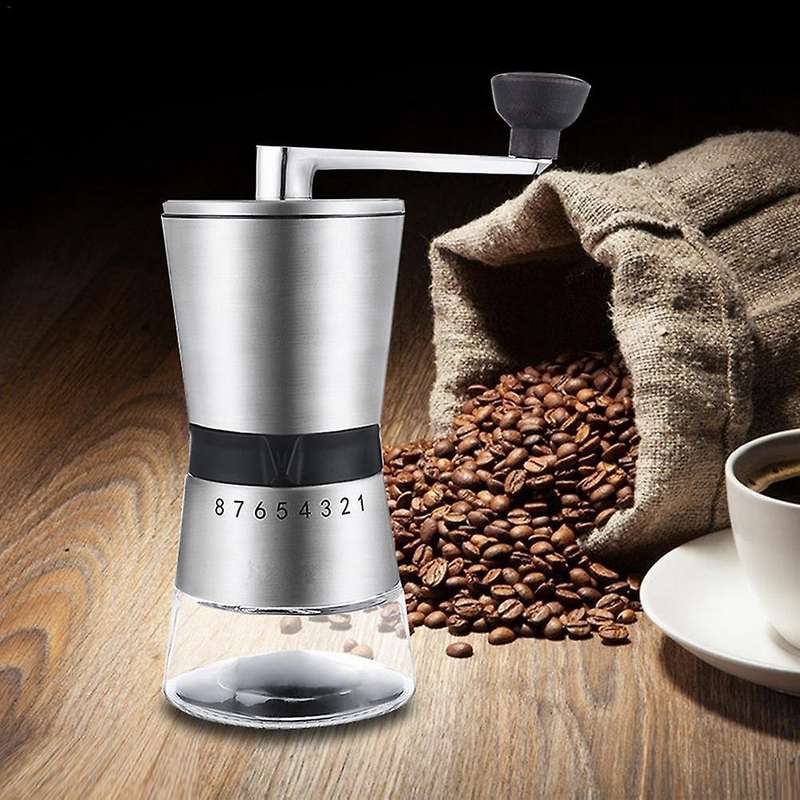Stainless Steel Manual Coffee Grinder - Conical Ceramic Burr-portable
