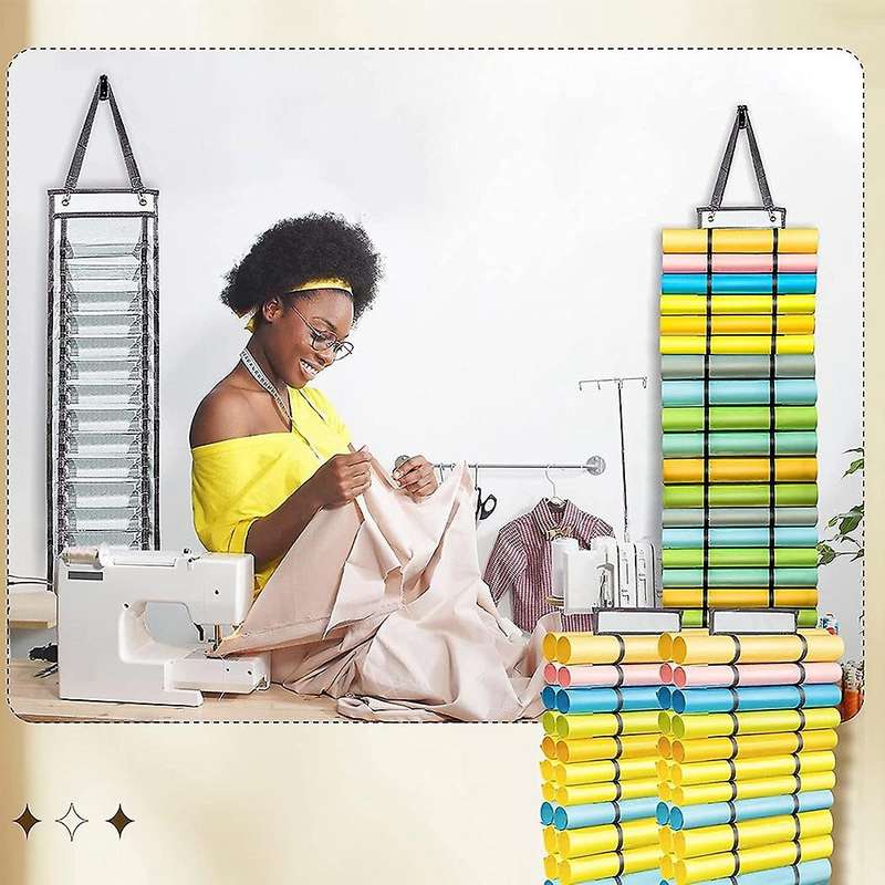 2pcs with 24 and 48 Roll Hanging Vinyl Roll Storage Rack for Closet