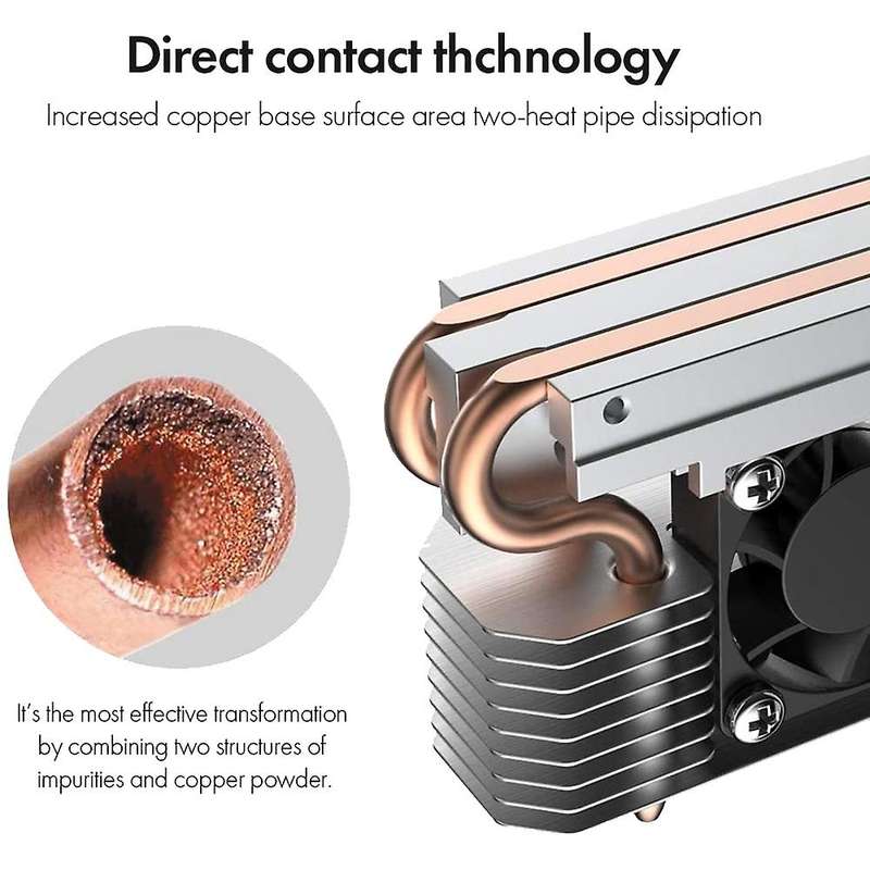 Ineo M.2 2280 Ssd Rocket Heatsink Built-in Fan,with 4 Pure Rpm Fan