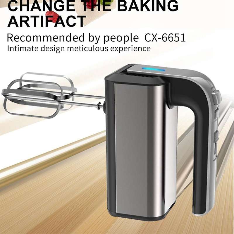 Stainless Steel Electric Whisk, 5-speed, with 4 Mixing Heads,uk Plug