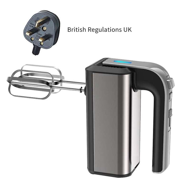Stainless Steel Electric Whisk, 5-speed, with 4 Mixing Heads,uk Plug