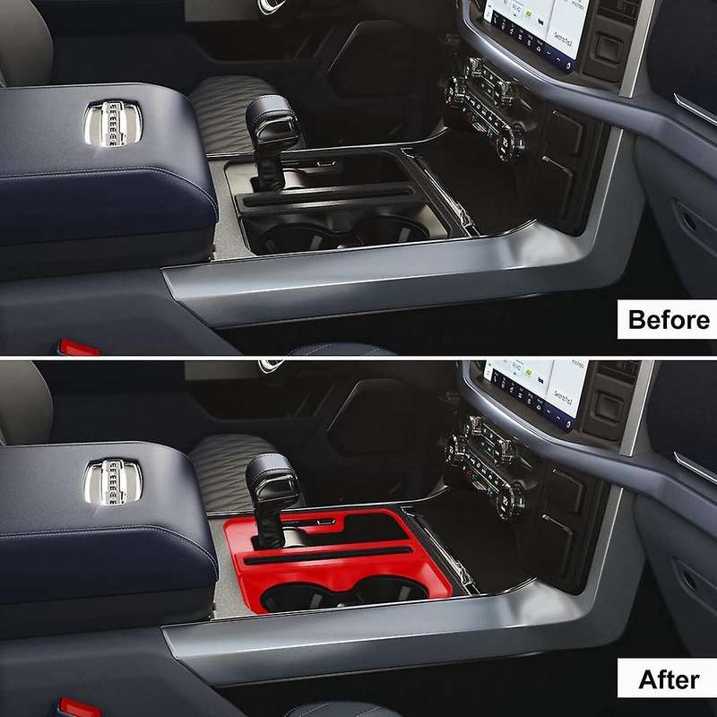For Ford F150 2021 2022 Gear Shift Panel Cover Trim,red