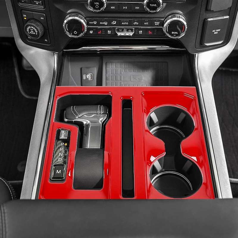 For Ford F150 2021 2022 Gear Shift Panel Cover Trim,red