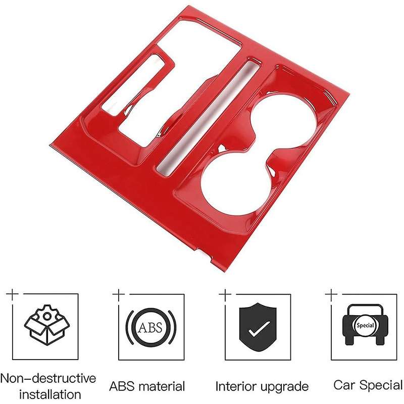 For Ford F150 2021 2022 Gear Shift Panel Cover Trim,red