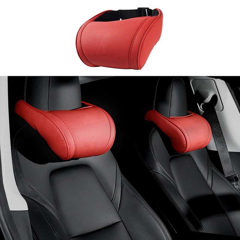 Car Seat Headrest Neck Pillow Foam for Tesla Model X Y S 3 White