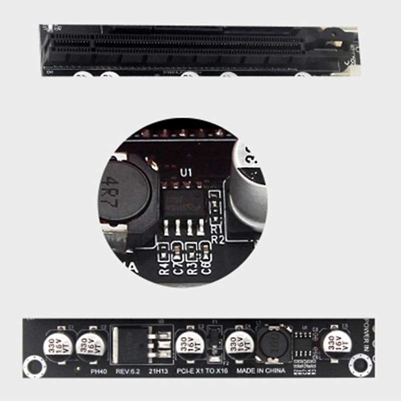 Pci-e X1 to 4 Port Usb3.0 X16 Riser Card 6pin for Graphics Card Btc