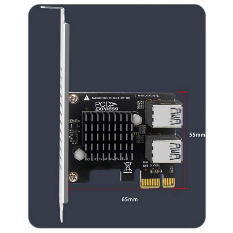 Pci-e X1 to 4 Port Usb3.0 X16 Riser Card 6pin for Graphics Card Btc