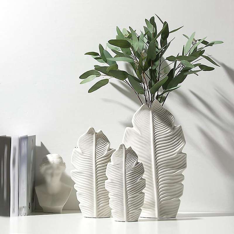 Leaf-shaped Ceramic Vase Decoration Home Decoration Christmas Gift L