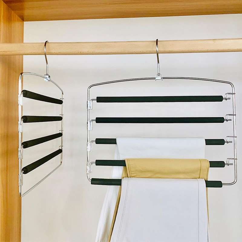 Pants Hangers 3 Pieces, Swing Arm Trousers Hanger, Space Saving