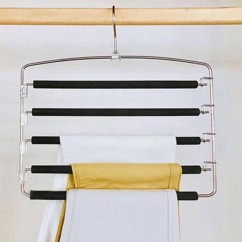 Pants Hangers 3 Pieces, Swing Arm Trousers Hanger, Space Saving