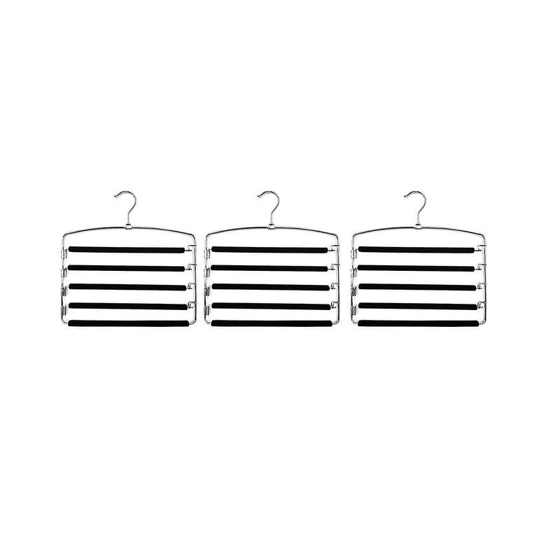 Pants Hangers 3 Pieces, Swing Arm Trousers Hanger, Space Saving
