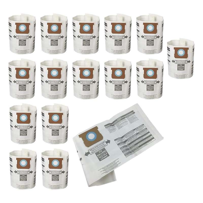 16-pack Dust Bags 5-8 Gallons for Shop-vac Vacuums, E-type Dust Bags