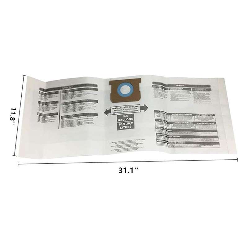16-pack Dust Bags 5-8 Gallons for Shop-vac Vacuums, E-type Dust Bags