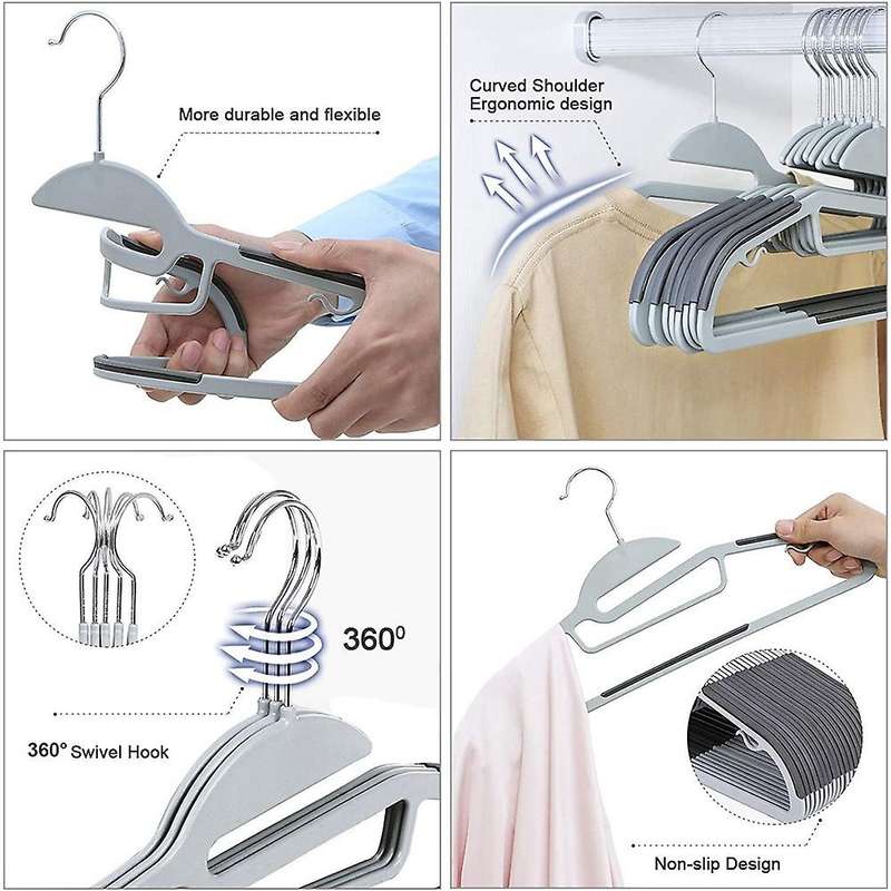 20pcs High-quality Plastic Suit Hanger Multifunctional Hanger