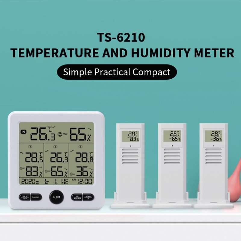 Ts-6210-w Multifunction Temperature Hygrometer White