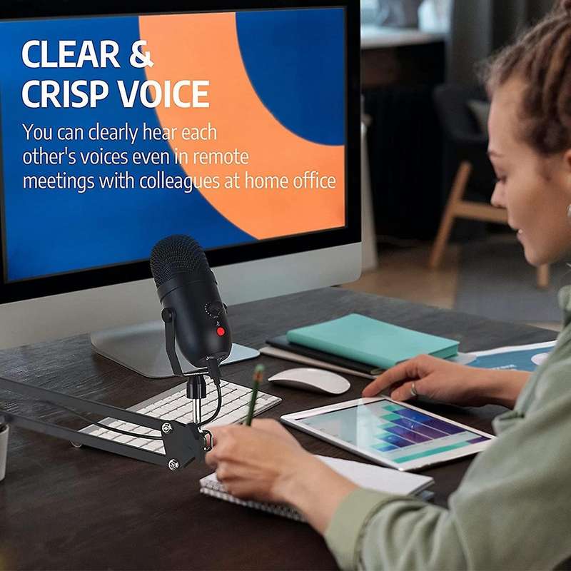 Usb Computer Condenser Microphone,plug & Play Cardioid Voice Pickup