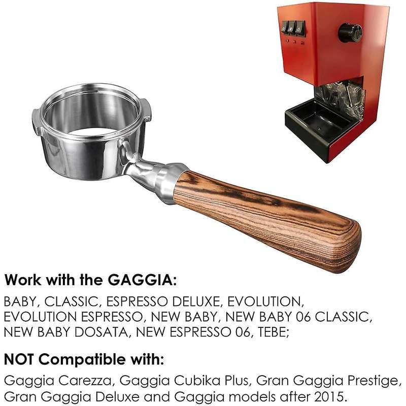 Bottomless Portafilter for Gaggia 58mm, with 2 Cup Filter Basket