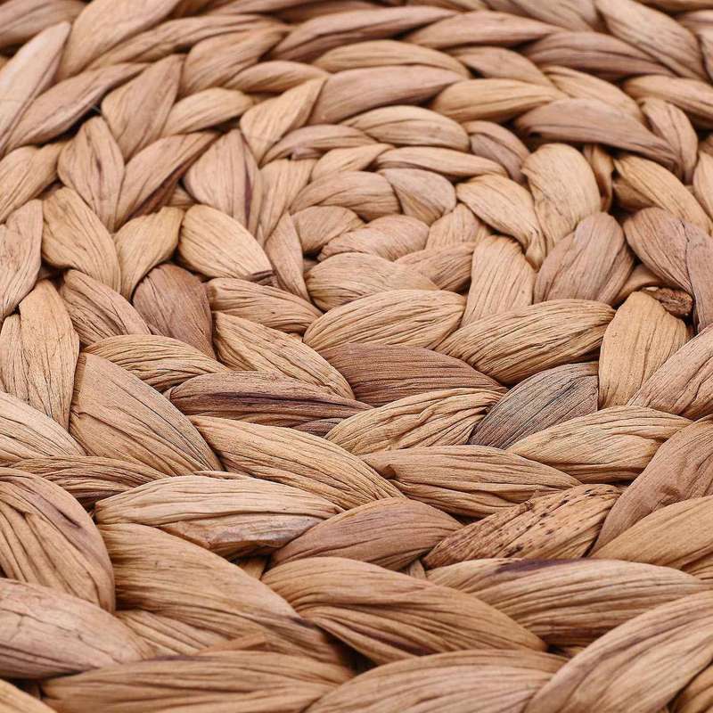 8pc Natural Water Gourd Woven Placemat Round Woven Rattan Table
