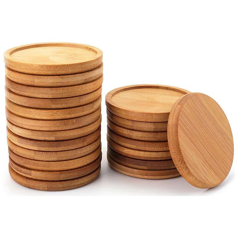 40 Packs Of Bamboo Plant Saucers-3.34 Inch Round Plant Succulent