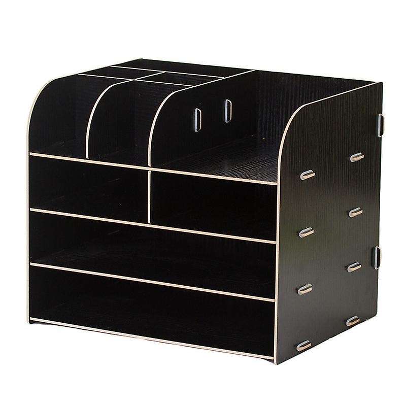 1pcs 4-layers Wood Office Table Organizer Assembled Office Supplies E