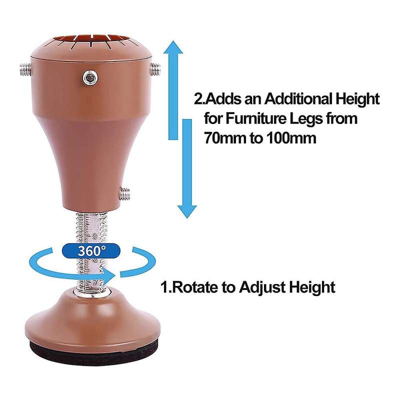Rotatable Furniture Riser Base, Fit Chair Table Desk Sofa Feet Brown