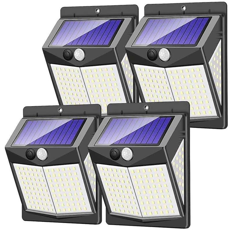 Solar Security Lights Outdoor, 140 Led Solar Sensor Lights 4 Pack