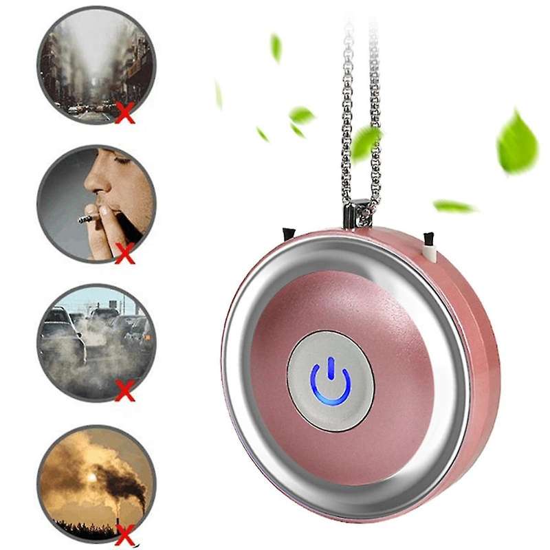 2 Pcs Home Hanging Oxygen Bar Negative Ion Air Purifier(black+pink)