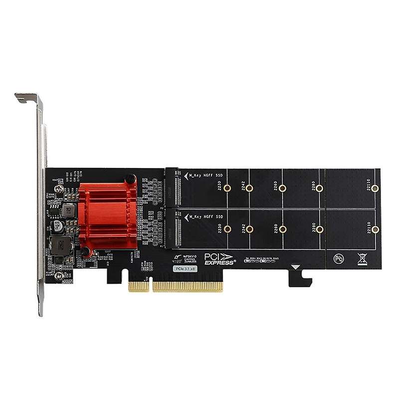 Dual M.2 Ngff Ssd+ Dual Sataiii to Pci Express 4x Converter Adapter