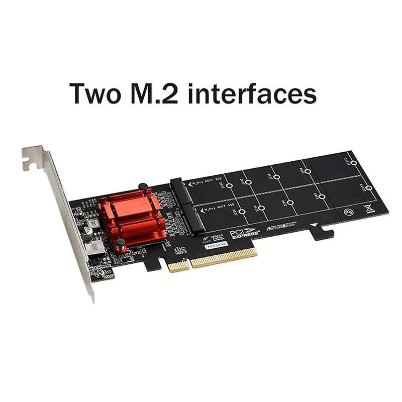 Dual M.2 Ngff Ssd+ Dual Sataiii to Pci Express 4x Converter Adapter