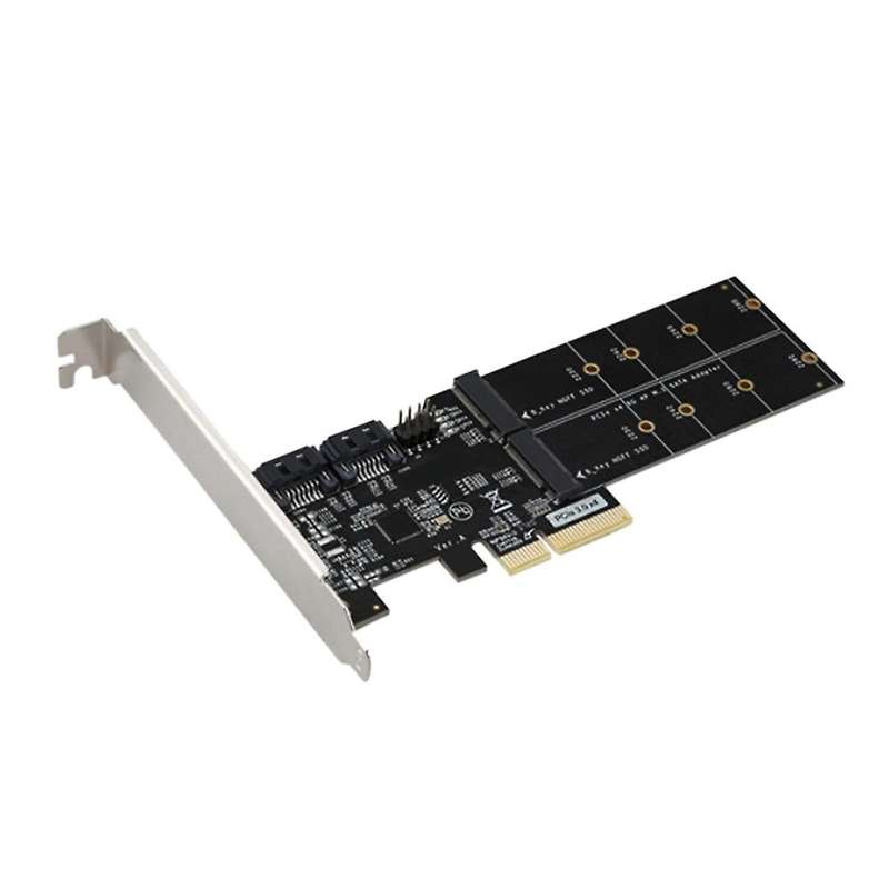 Dual M.2 Ngff Ssd+ Dual Sataiii to Pci Express 4x Converter Adapter