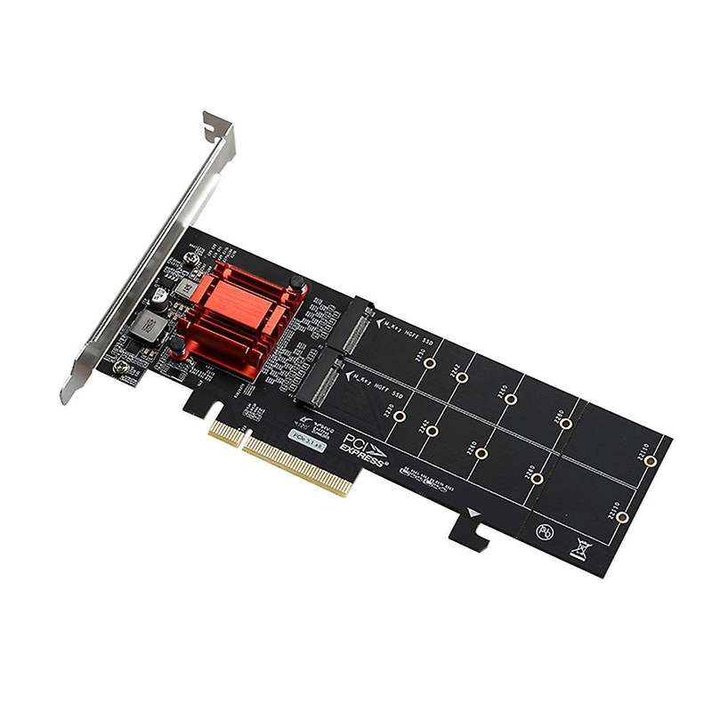 Dual M.2 Ngff Ssd+ Dual Sataiii to Pci Express 4x Converter Adapter