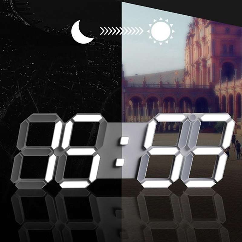 Led Digital Alarm Clock Wall Clock for Office Bedroom Living Room C